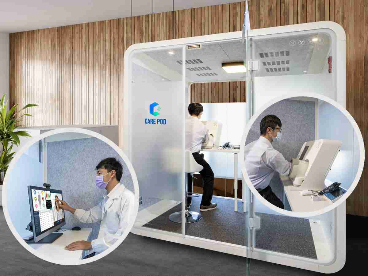 达擎于医疗科技展中展出＂远距诊疗舱＂，，，以因应医疗数字化及社会高龄化趋势下、、复诊及慢性病患等族群对于远距看诊需求逐渐升高所推出的创新整合方案。。。。多功能合一、、高隐私性的远距诊疗舱可根据病患端与医师端的不同需求，，提供弹性化及客制化功能，，，，节省医生和病患的精力及时间